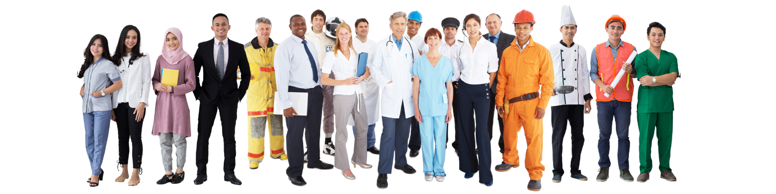 Pessoas representando diversas profissões